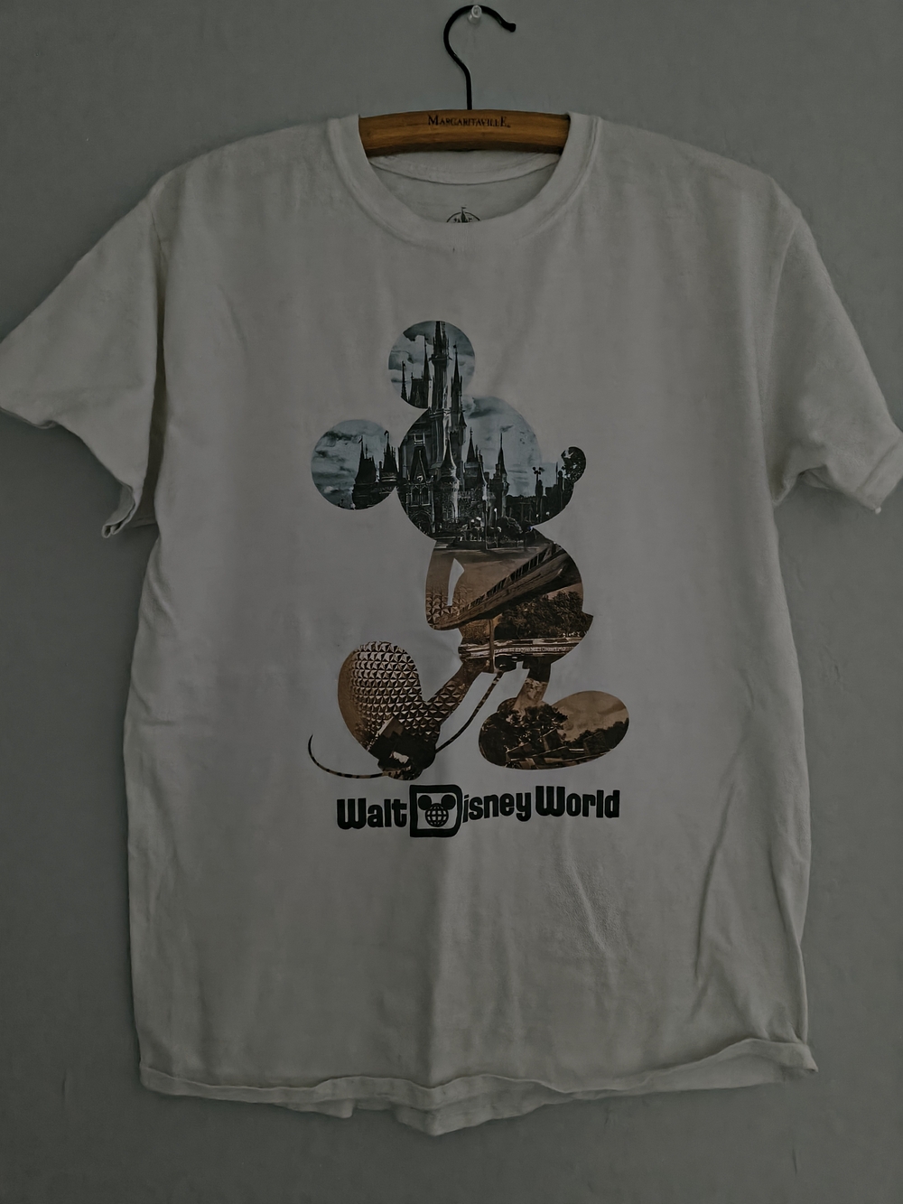 Disney White Mickey Silhouette Graphic Tee - Men's